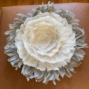 Grey & White Cameroon Feather JuJu Hat